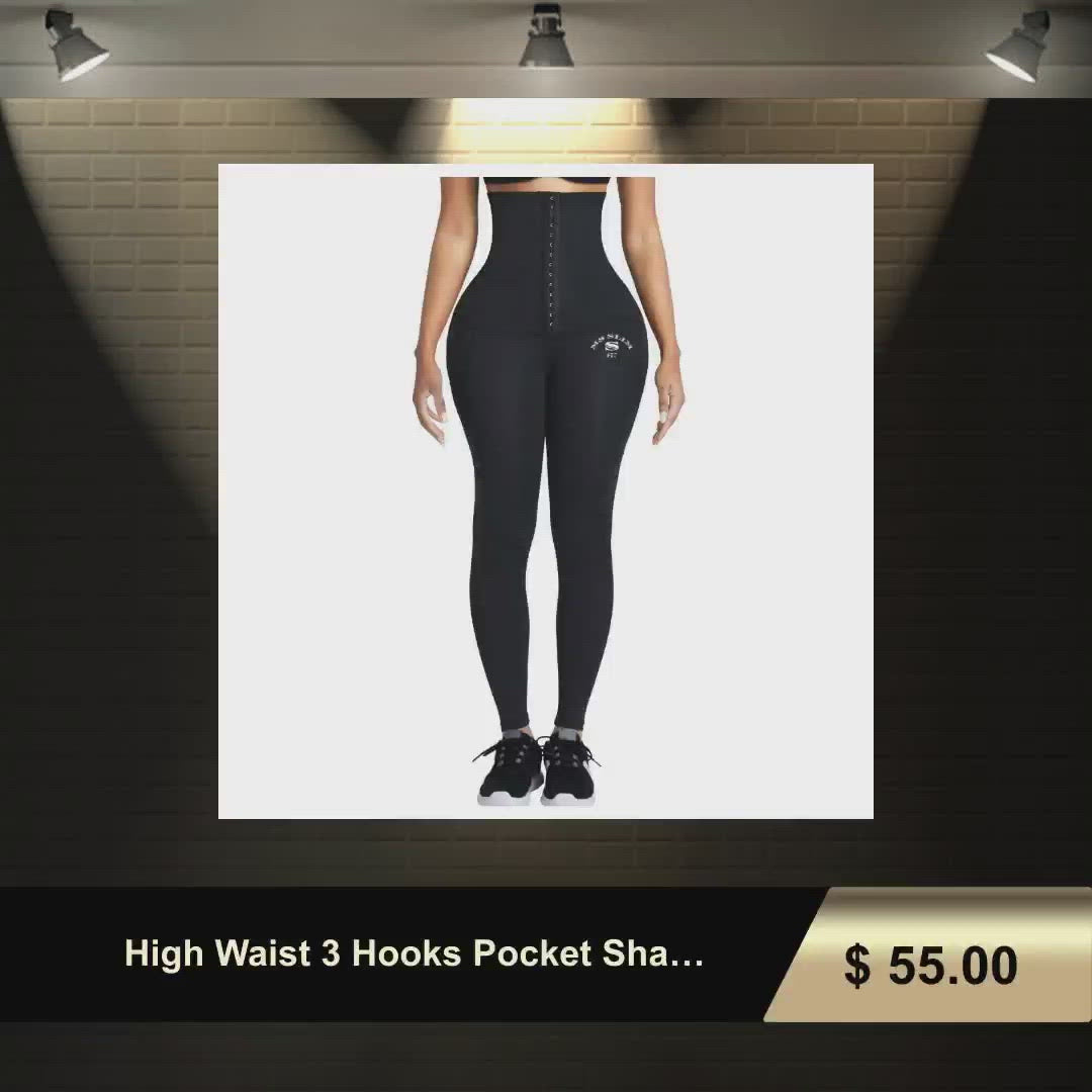 High Waist 3 Hooks Pocket Shaping Pants by@Vidoo